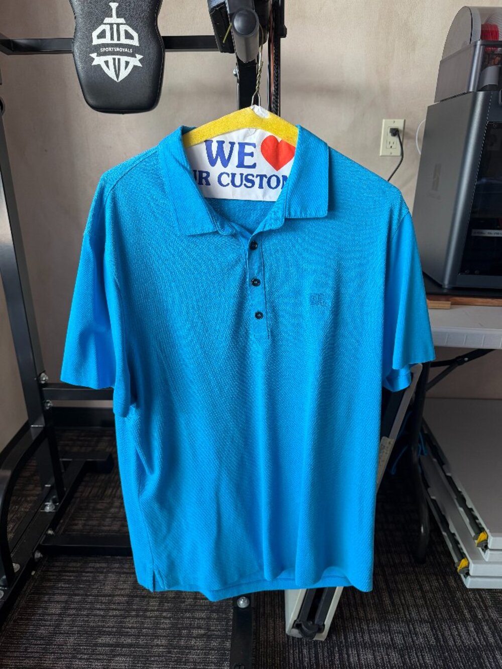 Burberry Brit Men’s Turquoise Cotton-Hemp Logo Polo Shirt